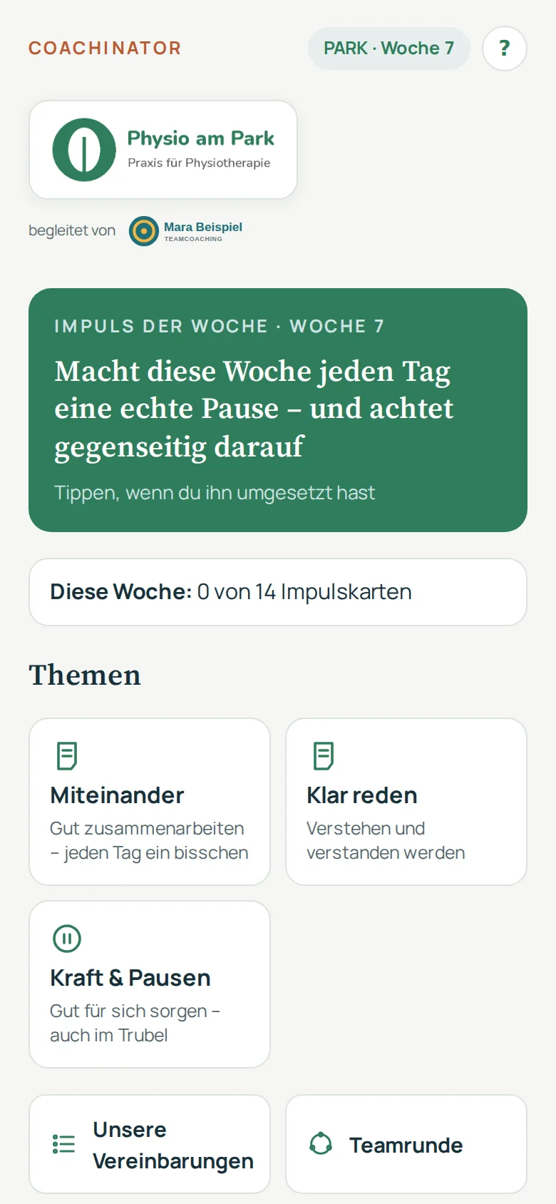 Begleit-App auf dem Handy
